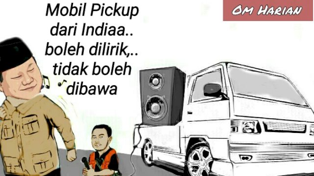 Karikatur impor mobil pickup dari India (Dodi/harian.news) 