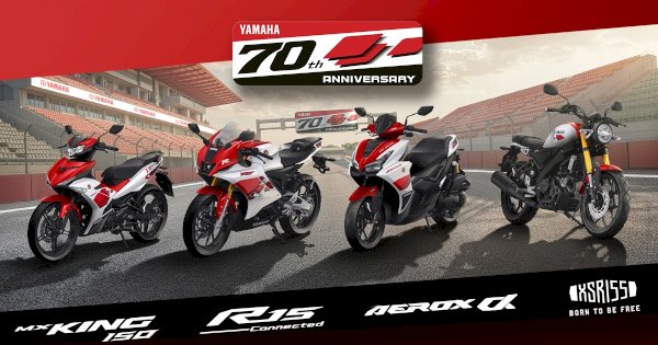 Rayakan 7 Dekade, Yamaha Hadirkan Livery Ikonik untuk MX King hingga XSR 155