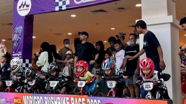 Rider cilik saat berlaga di ajang Morinaga Morigro Pushbike Race 2026. (Foto: ist)