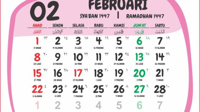 Intip kalender Februari 2026: libur nasional, cuti bersama, dan awal Ramadan ||tukangsettingbangkalan@pinterest
