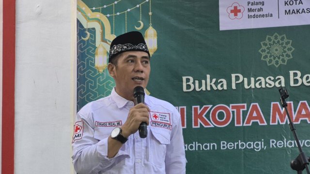 Ketua PMI Makassar, Syamsu Rizal MI atau Deng Ical, Rabu (4/3). (Dok. HN)