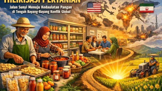 Hilirisasi Pertanian, Jalan Sunyi Menuju Kedaulatan Pangan di Tengah Bayang-Bayang Konflik Global ||midjourneyAI@harian.news