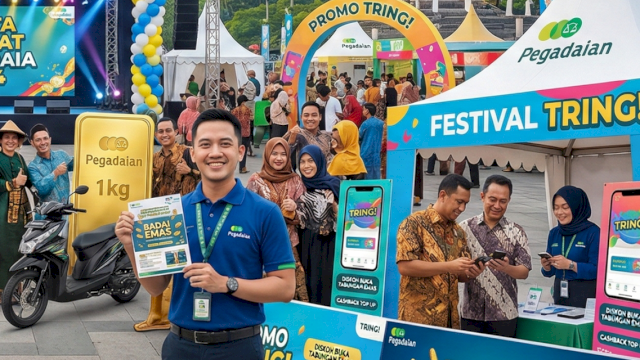 Ilustrasi Program Badai Emas dan Promo TRING Pegadaian. (Foto: Gemini/HN)