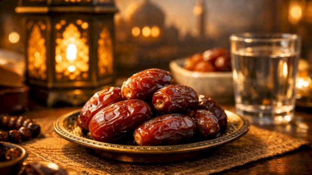 Buah kurma menjadi menu yang paling sering dikonsumsi umat Muslim saat berbuka puasa di bulan Ramadan ||qwenAI@harian.news