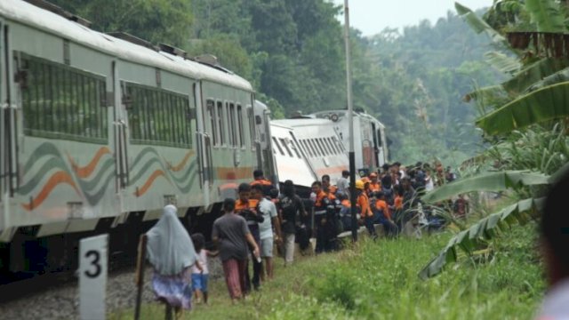 KA Bangunkarta anjlok di Bumiayu, Brebes ||dok_KAI