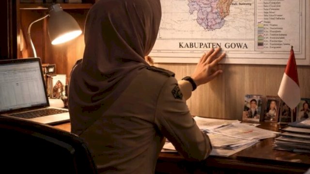 Kisah Bupati Gowa memikul beban di antara kebijakan pusat dan harapan rakyat. Refleksi kepemimpinan yang tetap berpihak (ilustrasiAI)