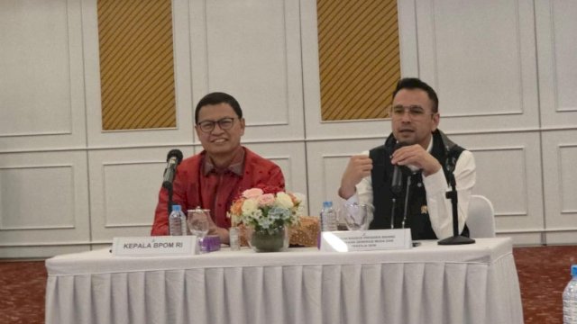 Kepala BPOM RI Taruna Ikrar menerima Utsus Preside, Raffi Ahmad di Kantor BPOM, Senin (13/4) sore. (Dok. BPOM)

