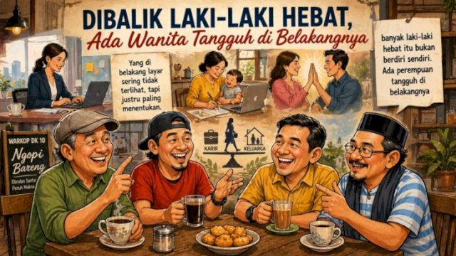 Ngopi Bareng: Laki-Laki Hebat, Siapa yang Bikin Hebat? (midjourney@harian.news)