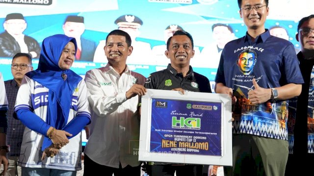 Pelaksanaan Turnamen Domino Nene Mallomo Bupati Cup II 2026 di Sidrap. (Dok. Gita/HN)