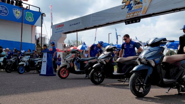 Gear Ultima curi perhatian warga pada acara Yamaha Cup Race 2026 di kabupaten  Sidrap Sulsel. (Dok. SJAM)