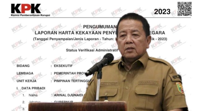 Harta Arinal Djunaidi Rp28,6 Miliar Usai Jadi Tersangka Korupsi Dana PI Rp271,5 M (HO_doc:tajuknasional)
