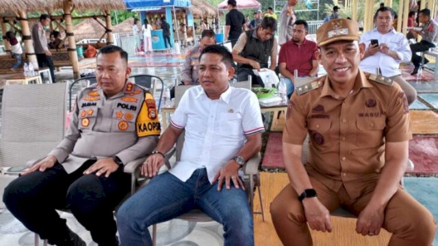 Ketua DPRD Sinjai bersama wabup dan Forkopimda saat firtual denga Kapolri ||ho