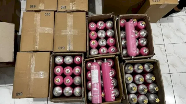 Gas N2O atau Whip-Pink ( foto_bareskrim) 