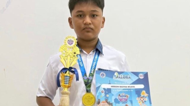 Siswa SMP IT Al Biruni Mandiri Karunrung Makassar, Herson Rasyha Wijaya. (Dok. ASW)