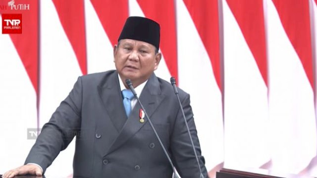 Presiden Prabowo Subianto saat pidato arah kebijakan ekonomi 2027 di Paripurna DPR RI (tangkaplayar YouTube) 