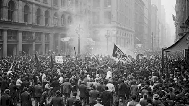 Aksi mogok massal buruh Amerika Serikat, 1 Mei 1886. Sekitar 400.000 pekerja turun ke jalan menuntut standarisasi 8 jam kerja sehari (doc_infomassa)