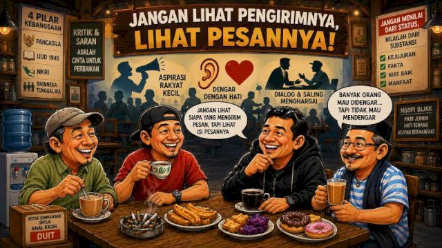 Jangan Lihat Pengirimnya, Lihat Pesannya! (midjourneyAI@harian.news)