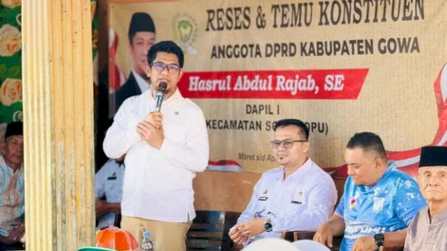 anggota DPRD Gowa Hasrul Abdul Rajab melaksanakan reses kegiatan reses kedua yang dilaksanakan di Kelurahan Samata, Kecamatan Somba Opu, Rabu, 1/4/2026. (doc_humas)