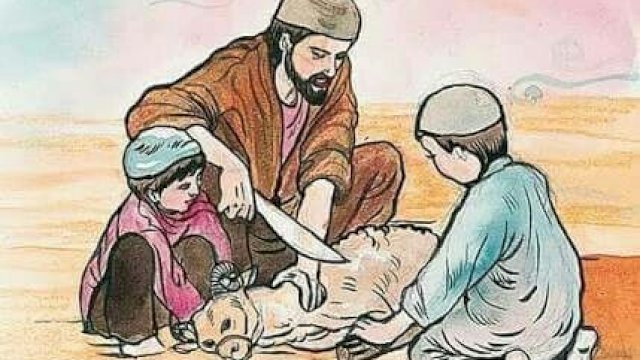 Belum Diaqiqahi Saat Kecil, Apakah Masih Bisa Berkurban? (ilustrasi penyembelihan hewan kurban_mariia@pinterest)