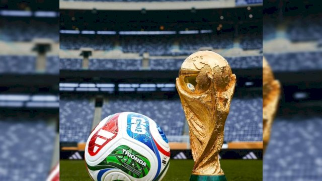 Adidas Trionda, bola resmi Piala Dunia 2026, dengan desain revolusioner 4 panel berbasis tetrahedron dan mikrotekstur permukaan yang presisi || (IG@hinchastoree)