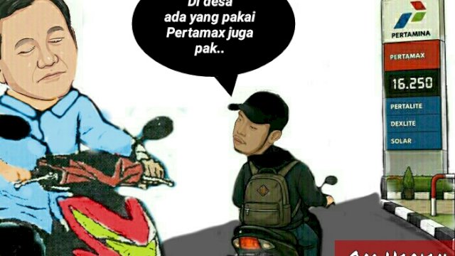 Karikatur harga Pertamax naik (Dodi/harian.news) 