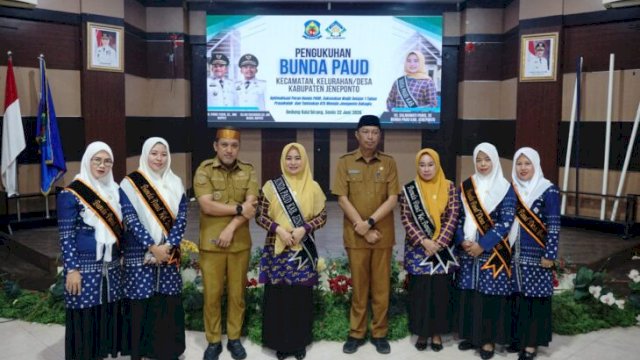 Bupati Jeneponto Kukuhkan 174 Bunda PAUD, Dorong Target Wajib Belajar 1 Tahun Prasekolah