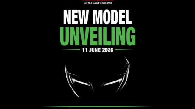 Teaser "New Model Unveiling" dari akun resmi Kawasaki Indonesia yang menunjukkan siluet headlamp skutik dengan lampu DRL LED tajam. (Dok. IG @kawasaki_indonesia)