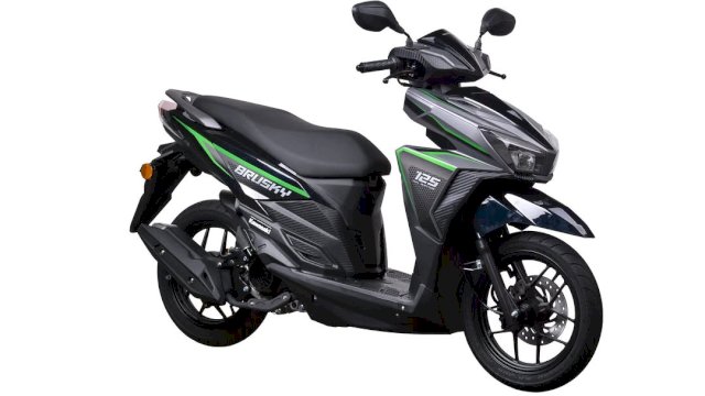 Skuter matik pertama Kawasaki, Brusky 125, mengusung desain agresif dan lampu depan ganda DRL. Motor ini dibanderol Rp26,5 juta di Jakarta Fair 2026 || (dok_IG@kawasaki_indonesia)