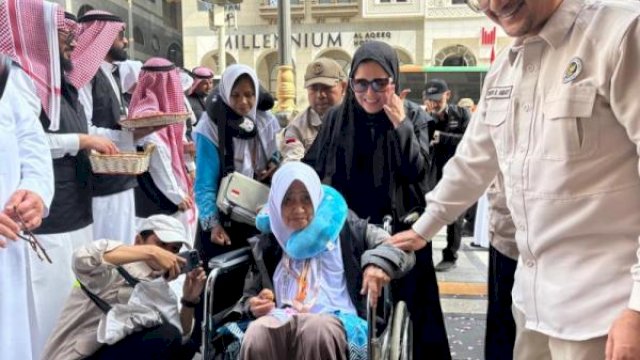 Potret jemaah haji Indonesia gelombang pertama tiba di Madinah, Arab Saudi (Foto/dok: Kemenhaj)