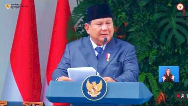 Presiden Prabowo Subianto pimpin upacara Hari Lahir Pancasila 2026 di Jakarta. (tangkaplayar_YouTube)