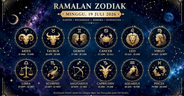 Ramalan Zodiak Hari Ini 19 Juli 2026, Cek Peruntungan 12 Bintang