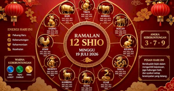 Ramalan Shio Hari Ini 19 Juli 2026: Cek Keberuntungan 12 Shio