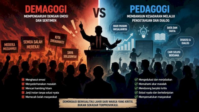 Demokrasi di Antara Demagogi dan Pedagogi  ||(AI@harian.news) 