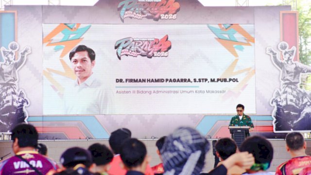 Asisten III Pemkot Makassar Firman Hamid Pagara membuka Paraga 2026 di Lapangan Karebosi ||(foto_humas) 