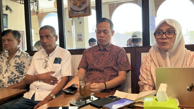 Suasana jumpa pers Musda ASITA Sulsel di La Kopi Hertasning. (Dok. Gita/HN)