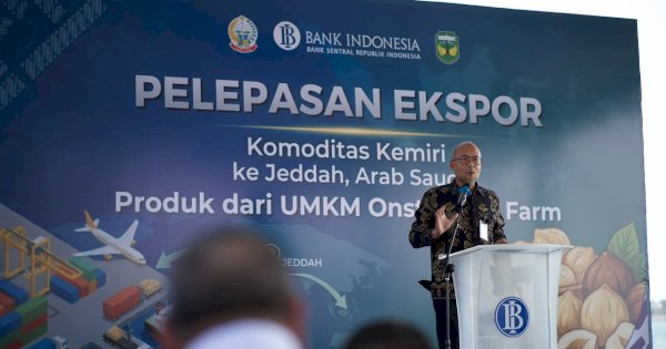 BI Sulsel Lepas Ekspor 10,2 Ton Kemiri OSP Farm ke Arab Saudi