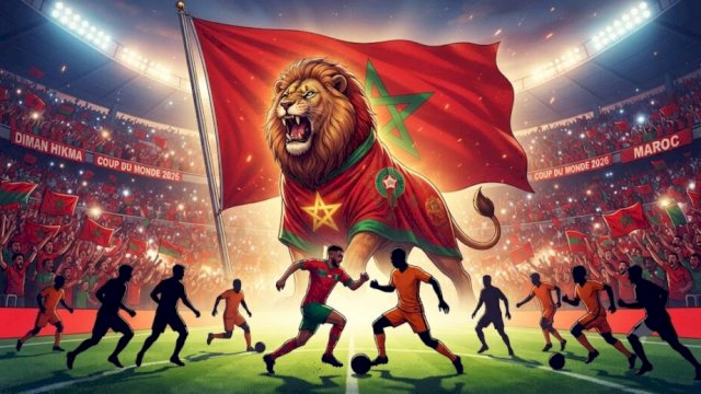 Simbol Keberanian: Singa Atlas (Panthera leo leo) dipilih sebagai julukan timnas Maroko karena melambangkan kekuatan dan otoritas kerajaan di masa lalu. ||(ilustrasi_geminiAI@harian.news) 