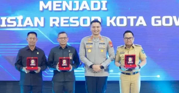 Bersama Forkopimda, Wabup Gowa Hadiri Pengukuhan Peningkatan Status Polresta Gowa
