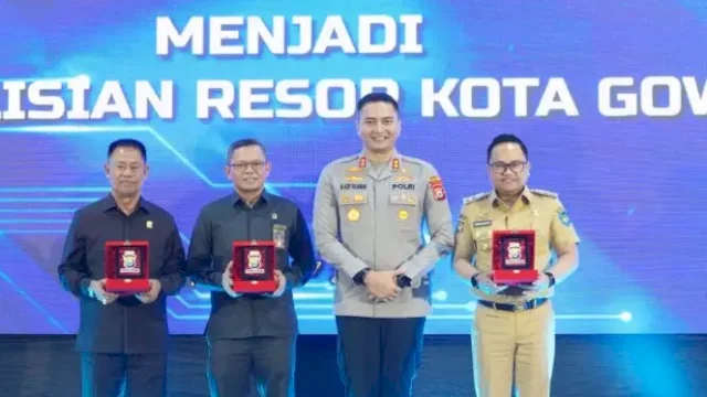 Bersama Forkopimda, Wabup Darmawangsyah Muin Hadiri Pengukuhan Peningkatan Status Polresta Gowa ||(foto_humaskab) 