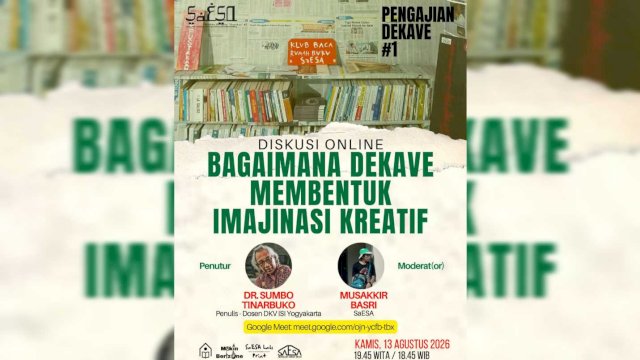 Rumah Buku SaESA menggelar Pengajian Dekave #1 secara daring pada 13 Agustus 2026 ||(doc_rumahbukusaesa) 