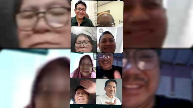 Pengurus Harian PWI Sulsel menggelar Zoom Meeting persiapan pelantikan pengurus periode 2026-2031 di Makassar, Sabtu (29/8/2026). ||(doc_pwisulsel) 
