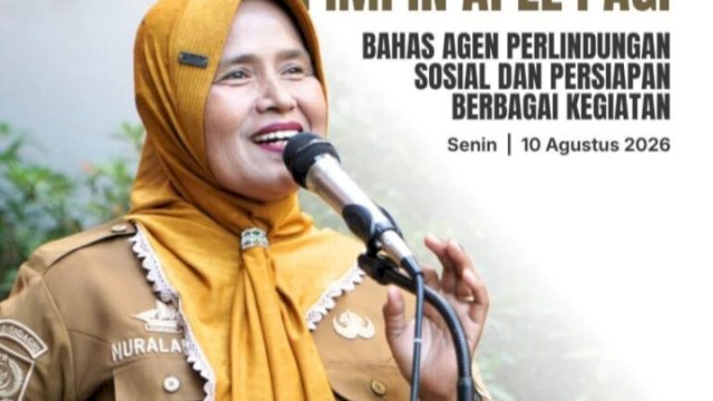 Sekcam Tamalanrea Nur Alam saat memimpin apel pagi sekaligus bertindak selaku pembina apel di lingkup Pemerintah Kecamatan Tamalanrea, Senin (10/08/2026). Dok Harian.News 