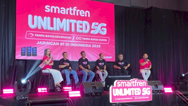 XLSMART melalui brand Smartfren memperkenalkan kuota unlimited di Makassar. (Dok. Gita/HN)