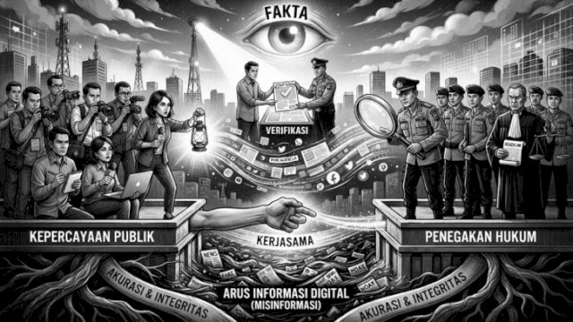 Pers, Penegak Hukum dan Kepercayaan Publik ||(Kredit foto :Ilustrasi_AI@harian.news) 