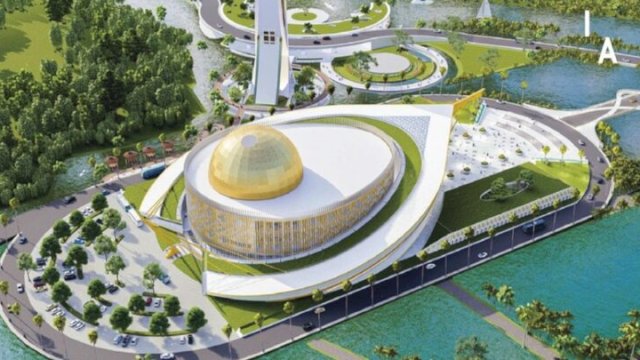 Ilustrasi Masjid Hajjah Andi Nurhadi Makassar yang diproyeksikan menjadi pusat kegiatan keumatan dan pengembangan peradaban Islam di Indonesia Timur ||(Kredit foto: aasfoundation/handover_igadiwia@harian.news) 