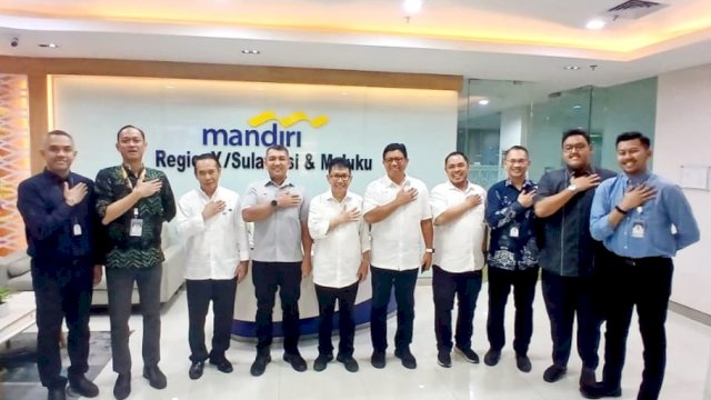 Jajaran PWI Sulsel melakukan audiensi dengan Bank Mandiri di Makassar menjelang pelantikan pengurus periode 2026&ndash;2031 ||(Kredit foto:pwisulsel/handover_igadiwia@harian.news) 