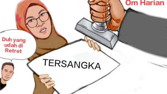Karikatur Bupati Gowa Husniah Talenrang jadi tersangka kasus korupsi (Dodi/harian.news) 