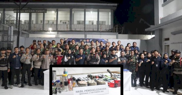 Kolaborasi Karutan Makassar Bersama Brimob Perketat Pengawasan Blok Napi