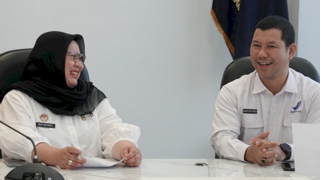 Kunjungan koordinasi Kepala BBPOM (kanan) di Makassar ke Kantor Wilayah Kementerian Hukum Provinsi Sulsel, Selasa (26/8/2025). (HSN)