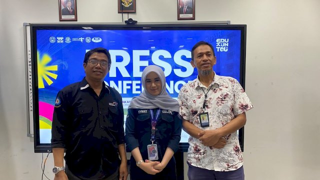 Pelaksaaan jumpa pers EduRun di Poltekpar Makassar . (Dok. Gita/HN)